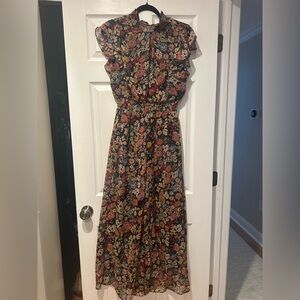 MSK Floral Print Ruffle Jump Suit